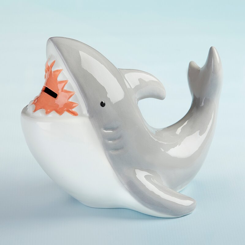 plush shark piggy bank